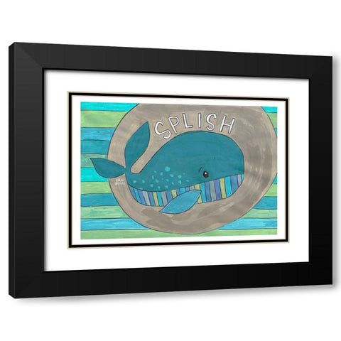 Splish Black Modern Wood Framed Art Print with Double Matting by Wieners, Valerie