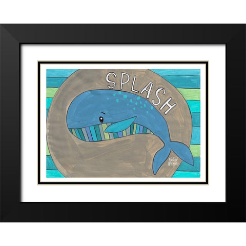 Splash Black Modern Wood Framed Art Print with Double Matting by Wieners, Valerie