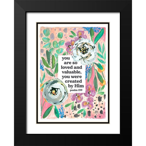 Psalm 139 Black Modern Wood Framed Art Print with Double Matting by Wieners, Valerie