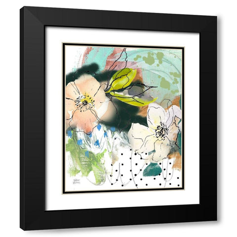 Abstract Floral Black Modern Wood Framed Art Print with Double Matting by Wieners, Valerie