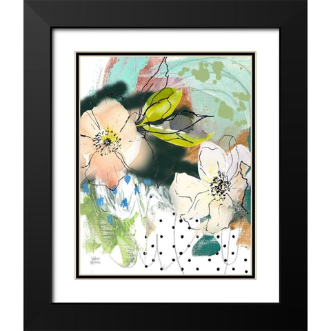 Abstract Floral Black Modern Wood Framed Art Print with Double Matting by Wieners, Valerie