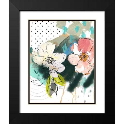 Abstract Floral II Black Modern Wood Framed Art Print with Double Matting by Wieners, Valerie