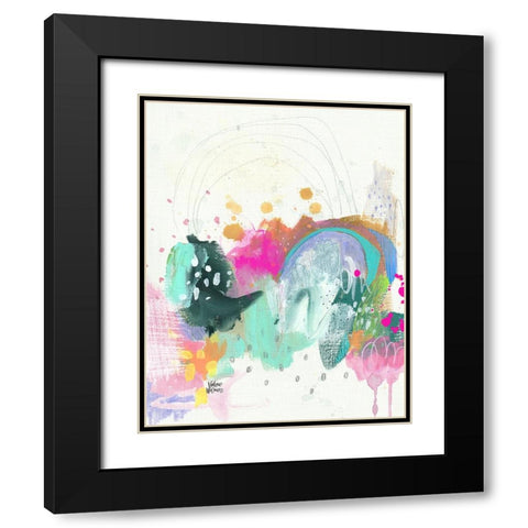 Confetti I Black Modern Wood Framed Art Print with Double Matting by Wieners, Valerie