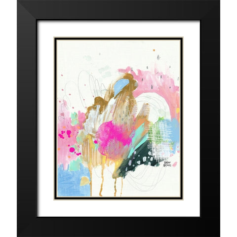 Confetti II Black Modern Wood Framed Art Print with Double Matting by Wieners, Valerie