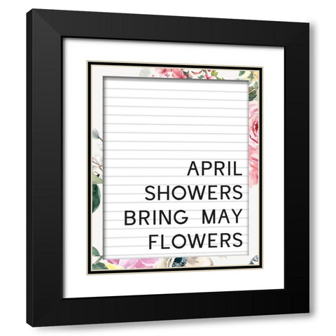 April Showers Black Modern Wood Framed Art Print with Double Matting by Wieners, Valerie