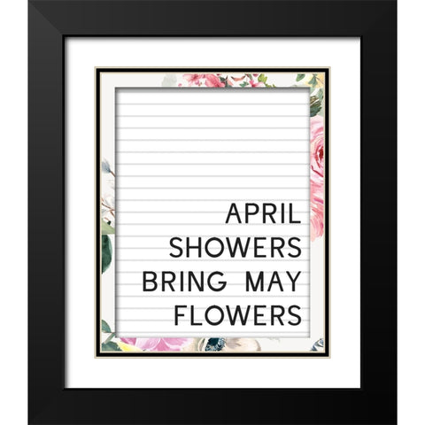 April Showers Black Modern Wood Framed Art Print with Double Matting by Wieners, Valerie