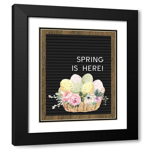 Spring is Here Black Modern Wood Framed Art Print with Double Matting by Wieners, Valerie