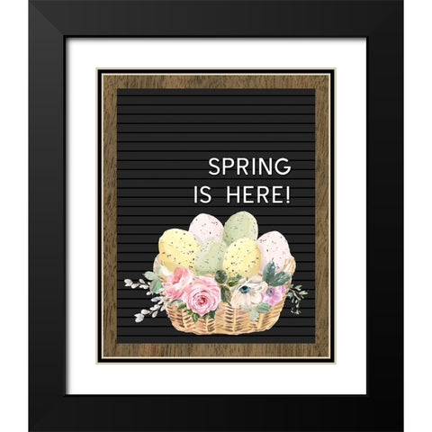 Spring is Here Black Modern Wood Framed Art Print with Double Matting by Wieners, Valerie