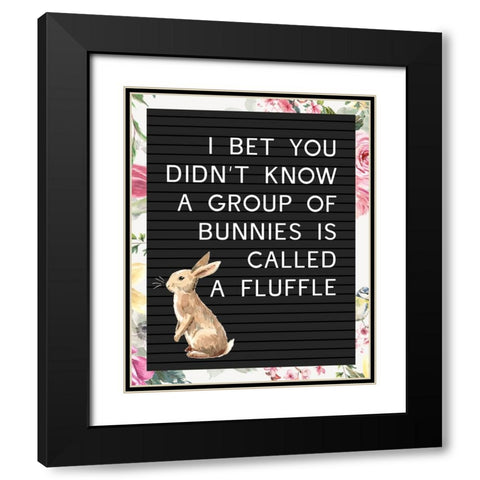 Fluffle Black Modern Wood Framed Art Print with Double Matting by Wieners, Valerie