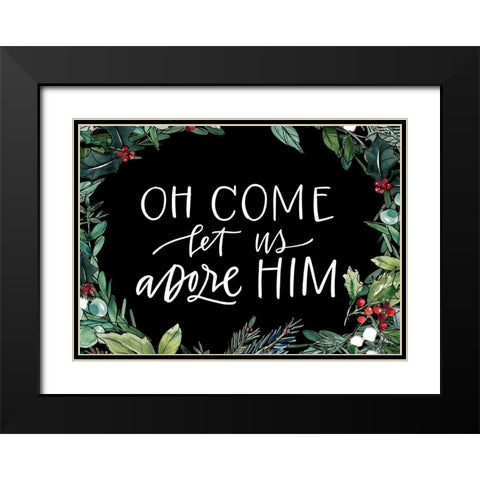Adore Him Black Modern Wood Framed Art Print with Double Matting by Wieners, Valerie