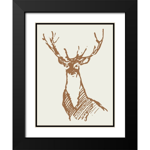 Natural Deer Black Modern Wood Framed Art Print with Double Matting by Wieners, Valerie