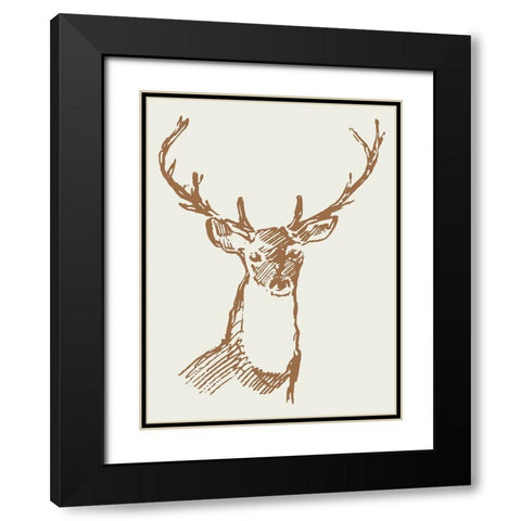 Natural Deer II Black Modern Wood Framed Art Print with Double Matting by Wieners, Valerie