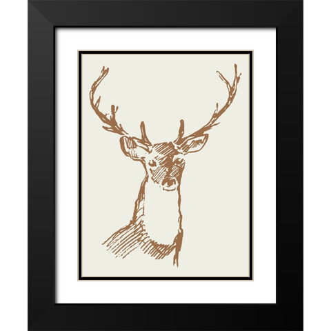 Natural Deer II Black Modern Wood Framed Art Print with Double Matting by Wieners, Valerie