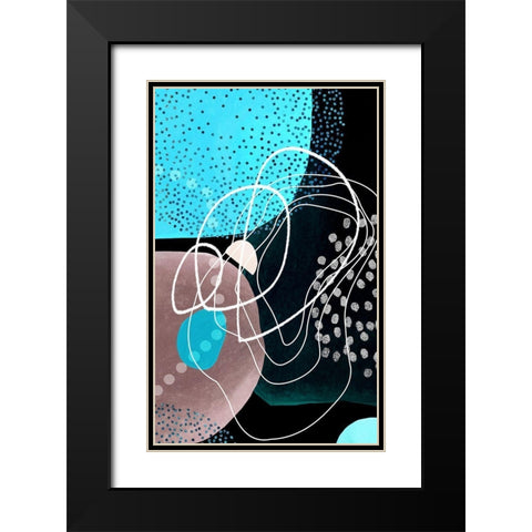 Blueberry Hill Black Modern Wood Framed Art Print with Double Matting by Burney, Yvonne Coleman