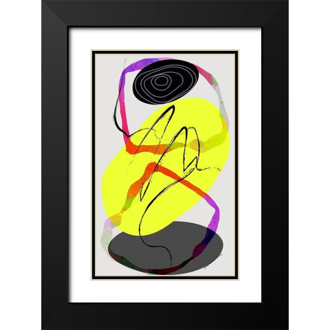 Banana Swirl Black Modern Wood Framed Art Print with Double Matting by Burney, Yvonne Coleman