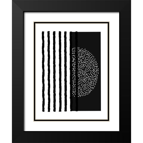 Chasing Dots II Black Modern Wood Framed Art Print with Double Matting by Burney, Yvonne Coleman