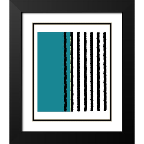 Water and Lines Black Modern Wood Framed Art Print with Double Matting by Burney, Yvonne Coleman