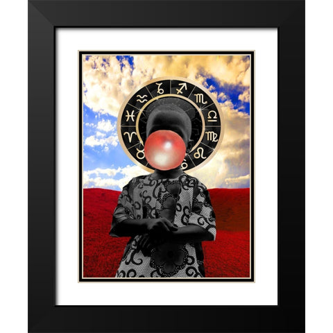 Double Bubble Black Modern Wood Framed Art Print with Double Matting by Burney, Yvonne Coleman