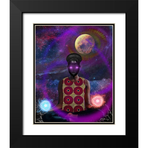 Meditation Black Modern Wood Framed Art Print with Double Matting by Burney, Yvonne Coleman