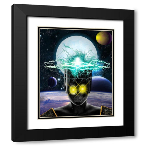High Energy Black Modern Wood Framed Art Print with Double Matting by Burney, Yvonne Coleman