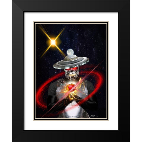 Anger Black Modern Wood Framed Art Print with Double Matting by Burney, Yvonne Coleman