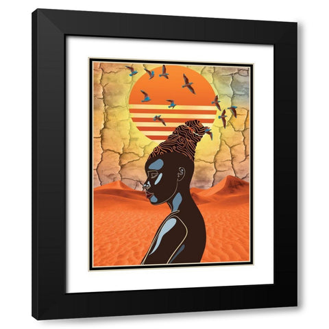 The Joy of Sunset Black Modern Wood Framed Art Print with Double Matting by Burney, Yvonne Coleman