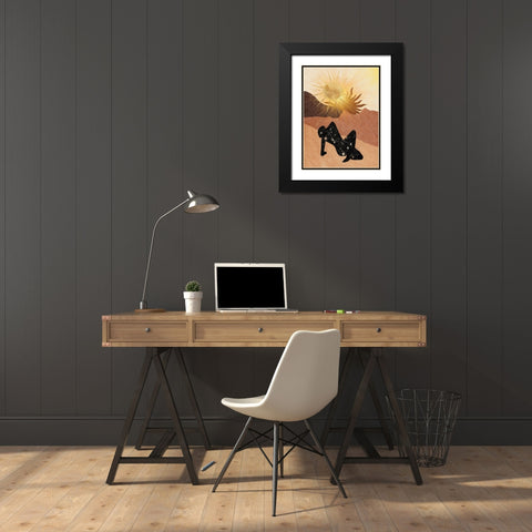 Basking in the Sun Black Modern Wood Framed Art Print with Double Matting by Burney, Yvonne Coleman