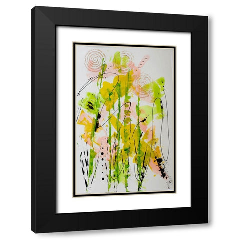 Spring Blush Black Modern Wood Framed Art Print with Double Matting by Burney, Yvonne Coleman