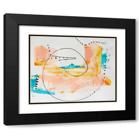 Board Walk Blush Black Modern Wood Framed Art Print with Double Matting by Burney, Yvonne Coleman