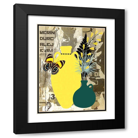 Garden Pots II Black Modern Wood Framed Art Print with Double Matting by Burney, Yvonne Coleman