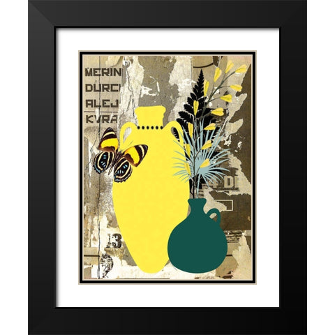 Garden Pots II Black Modern Wood Framed Art Print with Double Matting by Burney, Yvonne Coleman