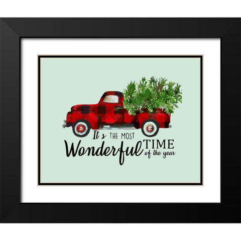 Plaid Truck Black Modern Wood Framed Art Print with Double Matting by Burney, Yvonne Coleman