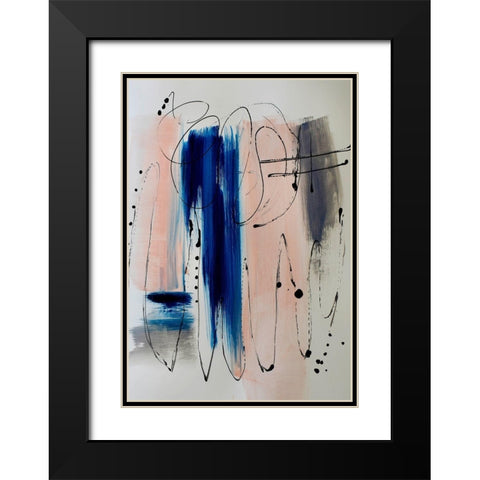Indigo Blush Black Modern Wood Framed Art Print with Double Matting by Burney, Yvonne Coleman
