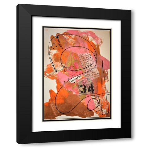 34 Voices Black Modern Wood Framed Art Print with Double Matting by Burney, Yvonne Coleman