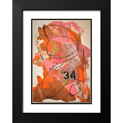 34 Voices Black Modern Wood Framed Art Print with Double Matting by Burney, Yvonne Coleman