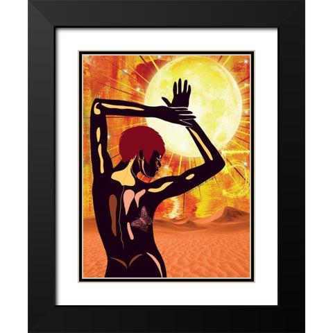 Feel the Heat Black Modern Wood Framed Art Print with Double Matting by Burney, Yvonne Coleman