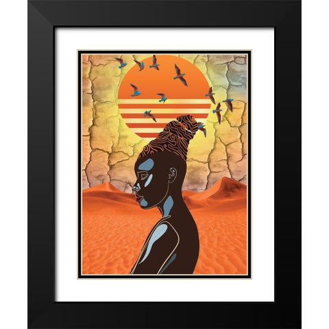The Joy of Sunset Black Modern Wood Framed Art Print with Double Matting by Burney, Yvonne Coleman