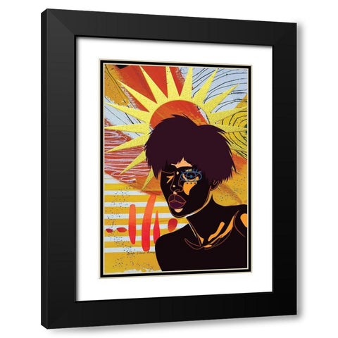 Queen of the Sun Black Modern Wood Framed Art Print with Double Matting by Burney, Yvonne Coleman