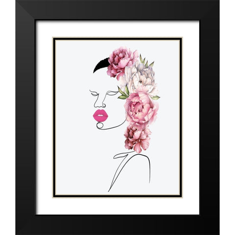 Line Art Black Modern Wood Framed Art Print with Double Matting by Burney, Yvonne Coleman