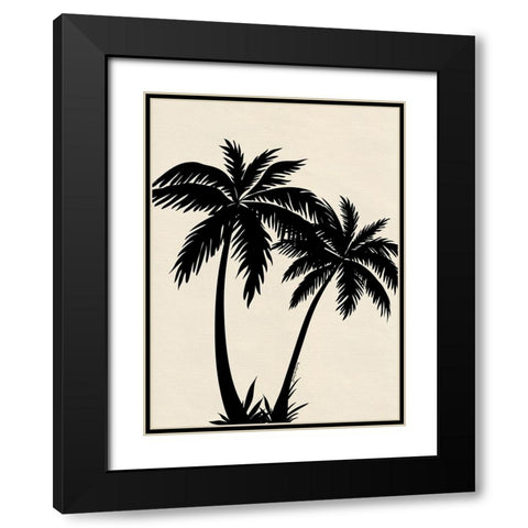 Palm Trees Black Modern Wood Framed Art Print with Double Matting by Burney, Yvonne Coleman