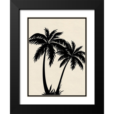 Palm Trees Black Modern Wood Framed Art Print with Double Matting by Burney, Yvonne Coleman