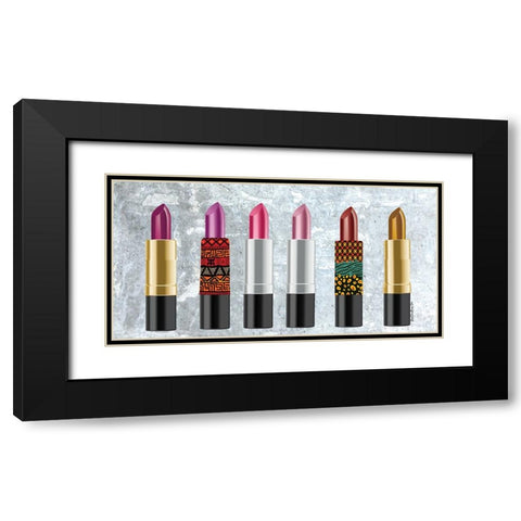 Lipstick Row Black Modern Wood Framed Art Print with Double Matting by Burney, Yvonne Coleman