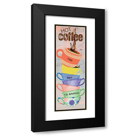 First Coffee Black Modern Wood Framed Art Print with Double Matting by Burney, Yvonne Coleman