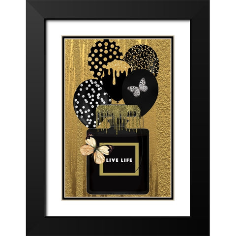 Gold and Black Black Modern Wood Framed Art Print with Double Matting by Burney, Yvonne Coleman