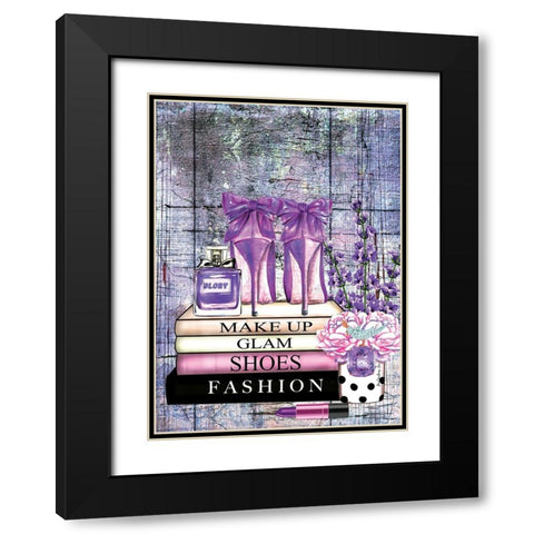 Books, Shoes and Fashion Black Modern Wood Framed Art Print with Double Matting by Burney, Yvonne Coleman