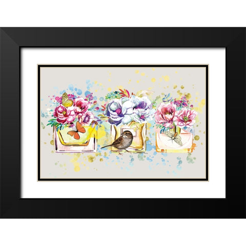 Perfume and Flowers Black Modern Wood Framed Art Print with Double Matting by Burney, Yvonne Coleman