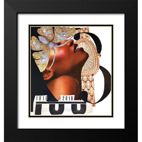 1916 - 2016 Black Modern Wood Framed Art Print with Double Matting by Burney, Yvonne Coleman