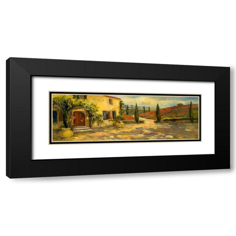 Tuscan Fields Black Modern Wood Framed Art Print with Double Matting by Yellow Cafe
