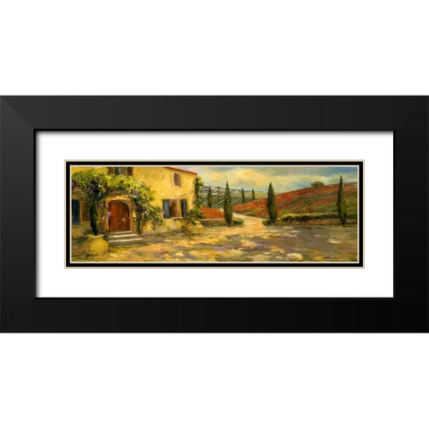 Tuscan Fields Black Modern Wood Framed Art Print with Double Matting by Yellow Cafe