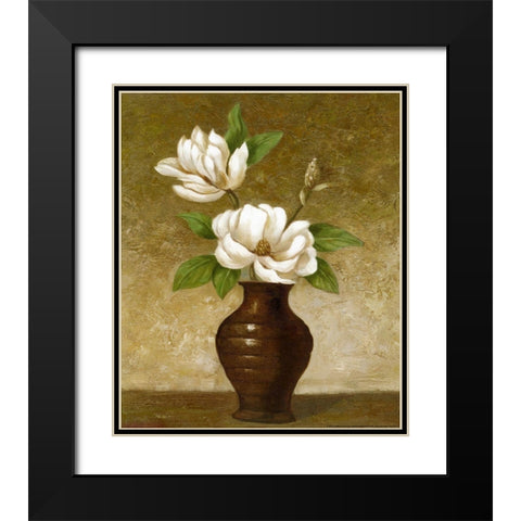 Flowering Magnolia Black Modern Wood Framed Art Print with Double Matting by Yellow Cafe